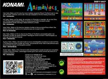 Animaniacs (Europe) box cover back